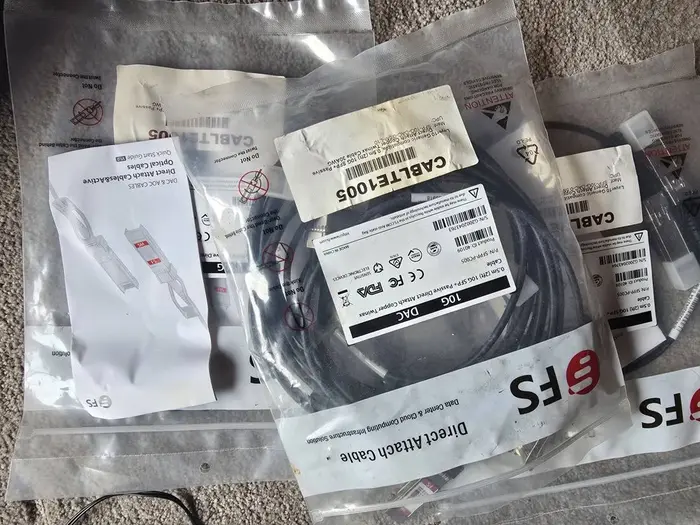 FS.com 10G SFP+ DAC Cables (Twinax) — Set of 5