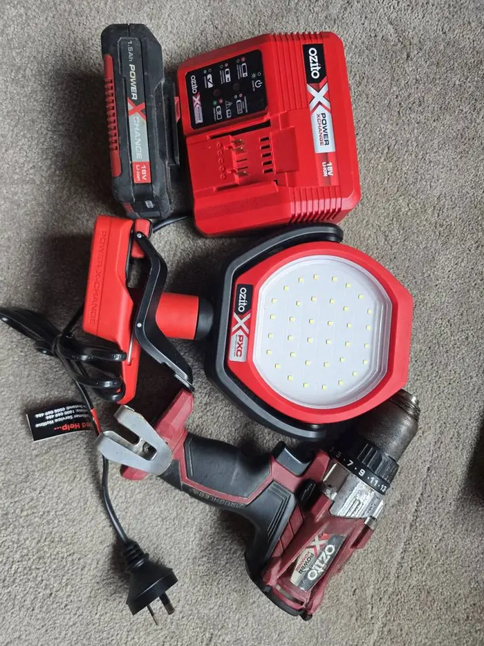 Ozito PXC 18V Drill + LED Worklight + Battery + Charger