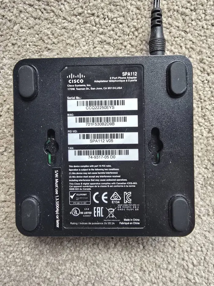 Cisco SPA112 — 2-Port VoIP Phone Adapter